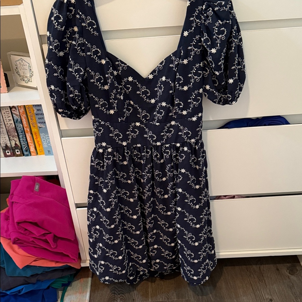 Francesca's Collections Dark Blue Floral Mini Dress